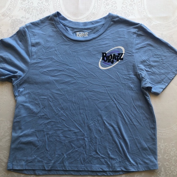 BRATZ Women’s Juniors Size M Blue Cropped Graphic T-Shirt Short Sleeves Top Tee - Picture 14 of 16